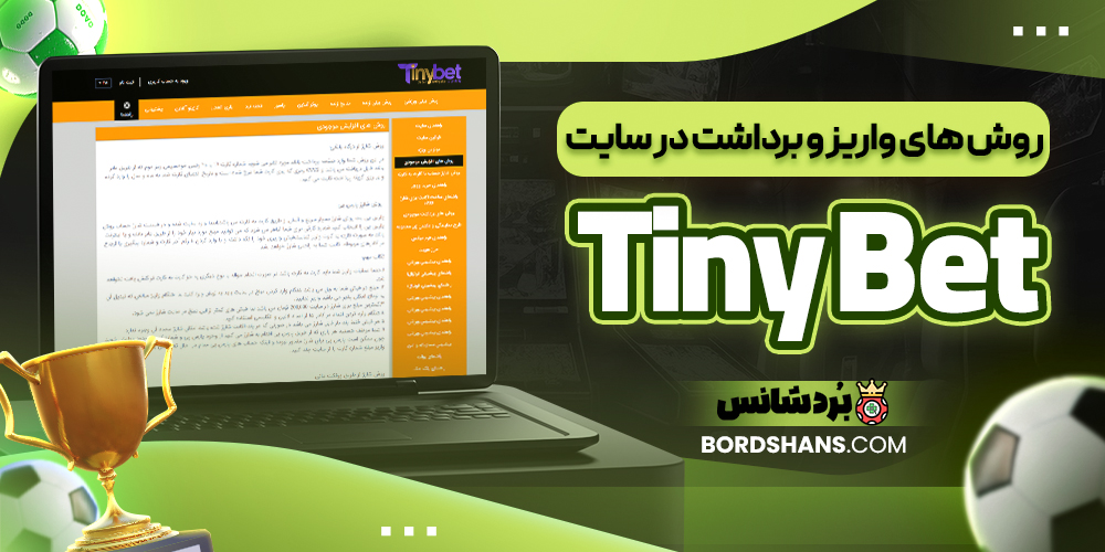 روش‌ های واریز و برداشت در سایت Tiny Bet