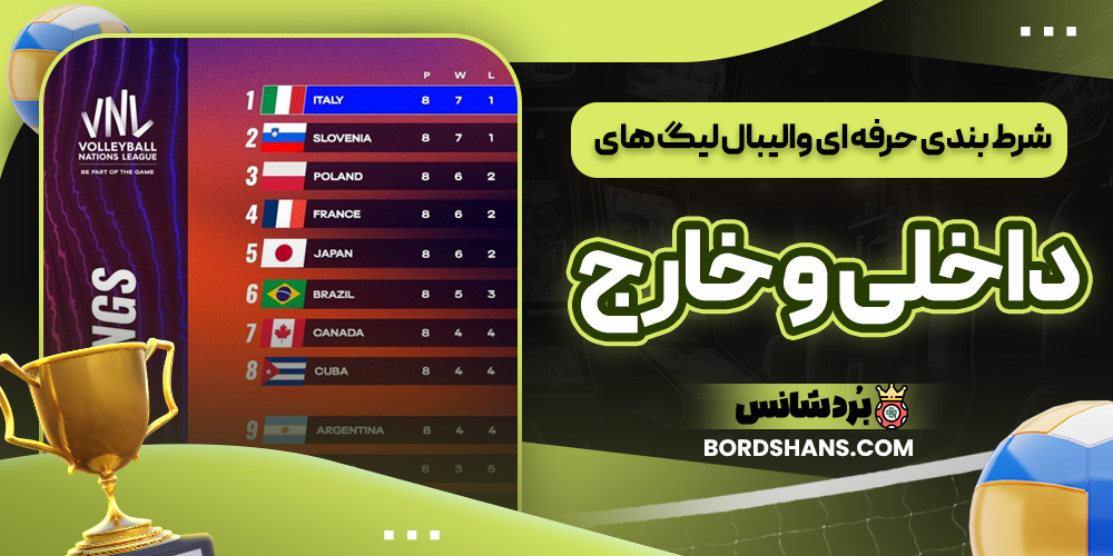 شرط بندی حرفه‌ ای والیبال لیگ‌ های داخلی و خارج